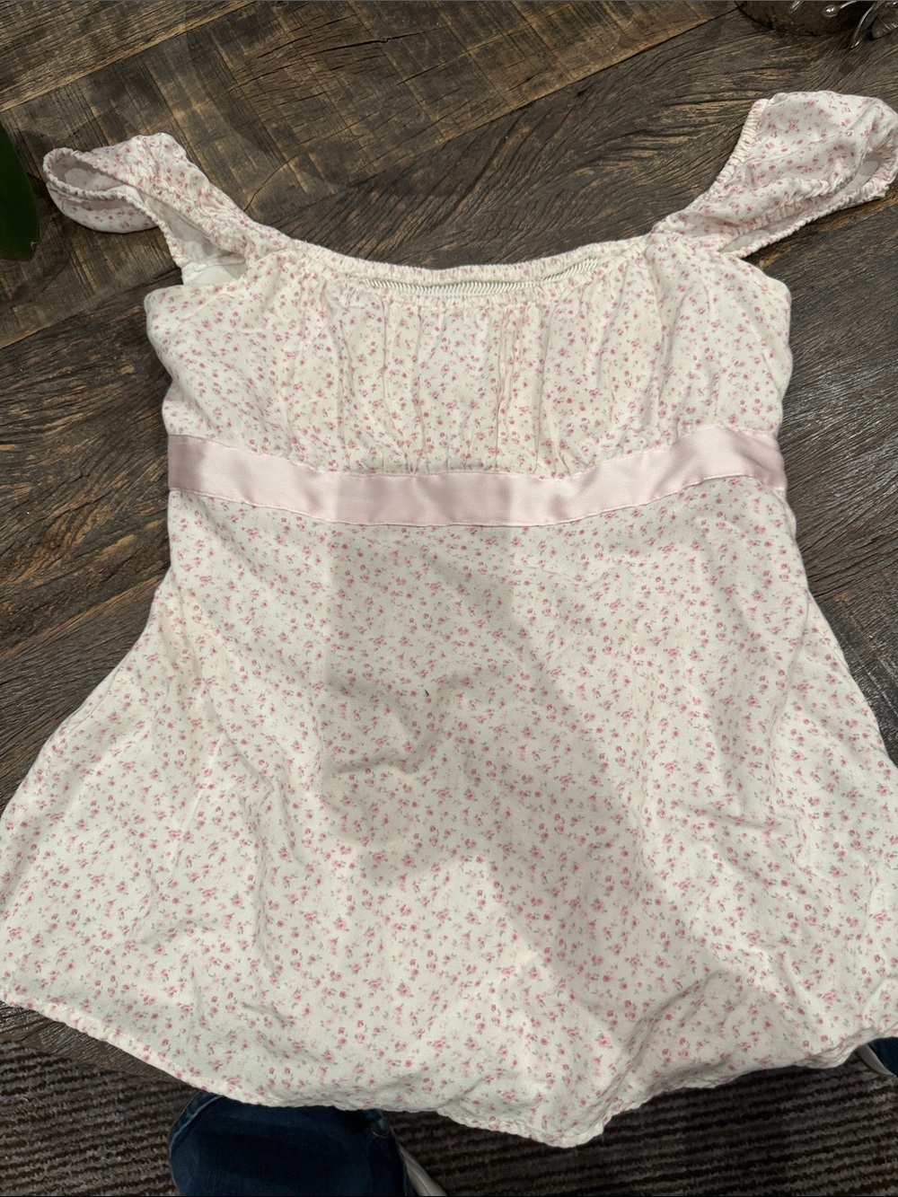 Hollister Pale Pink Floral Ruffle Camisole